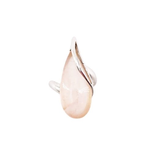 bague quartz rose argent