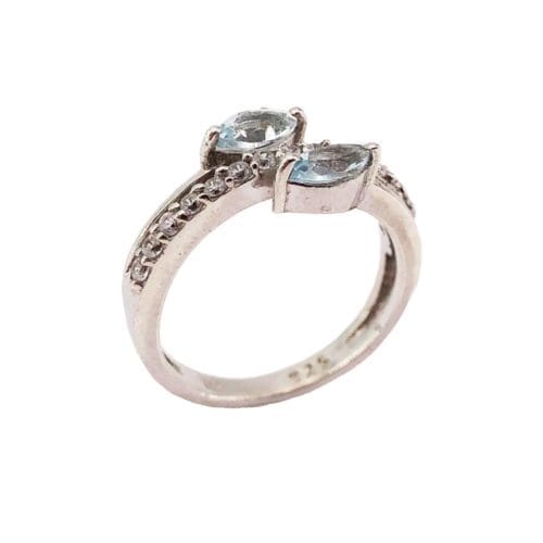 bague topaze bleue argent