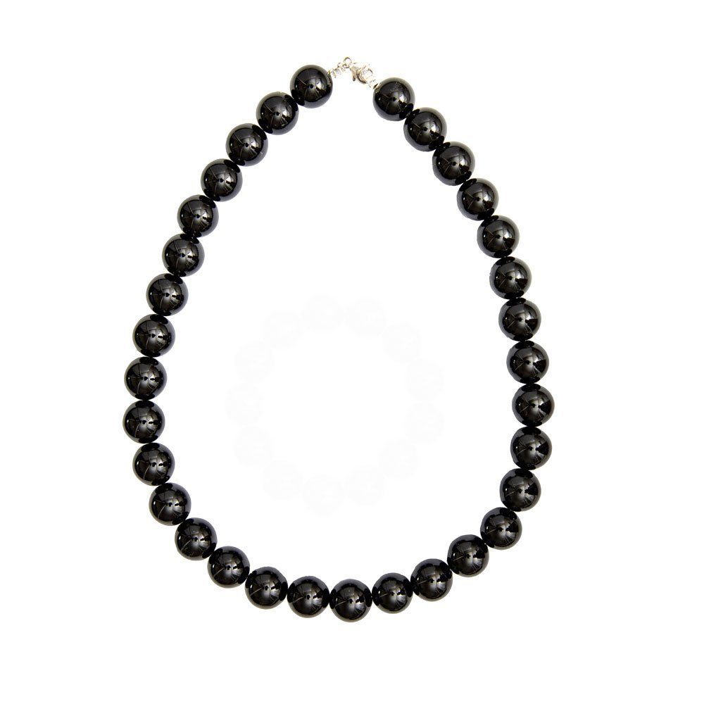 collier onyx pierres boules 14mm