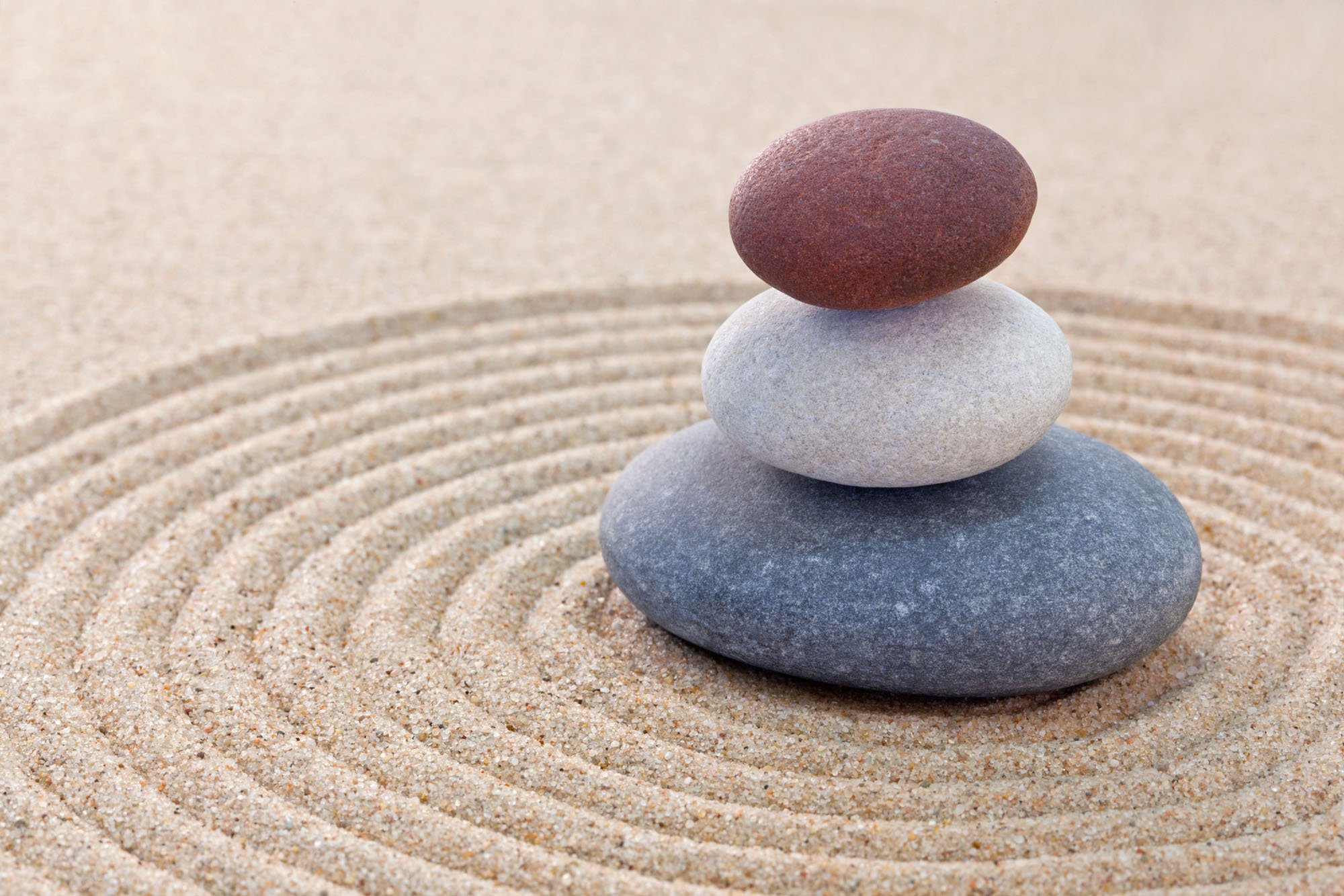 Jardin zen à trois galets