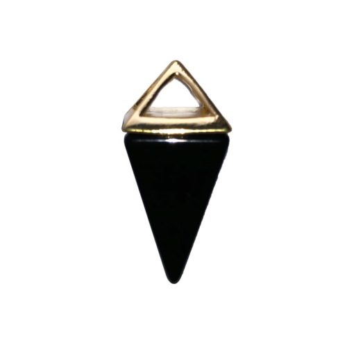pendentif onyx pyramide or