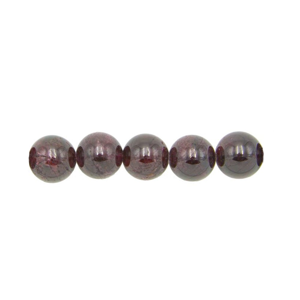 Sachet de 5 perles Grenat rouge - 12mm - France Minéraux