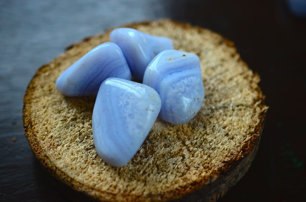 Pendentif Calcédoine bleue