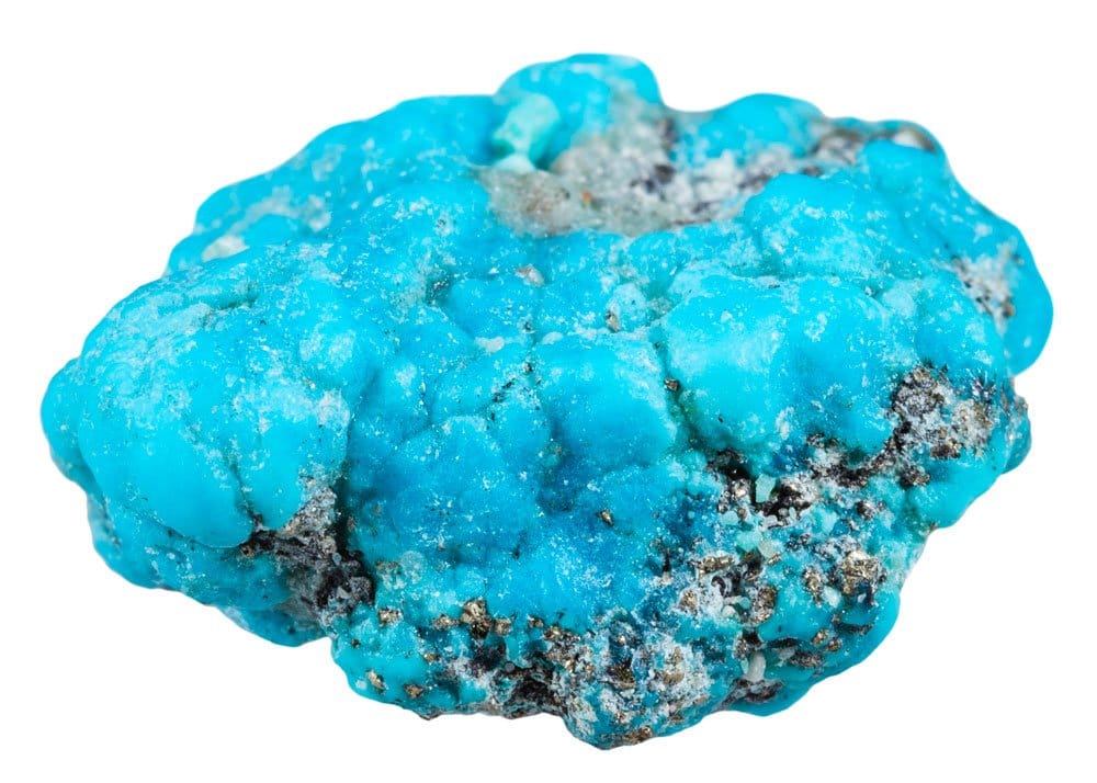 Turquoise brute bleu-vert avec matrice brune — origine géologique et gisements de la turquoise