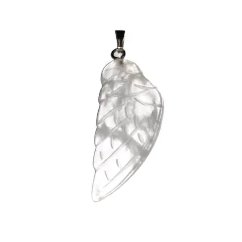 pendentif cristal de roche aile d'ange