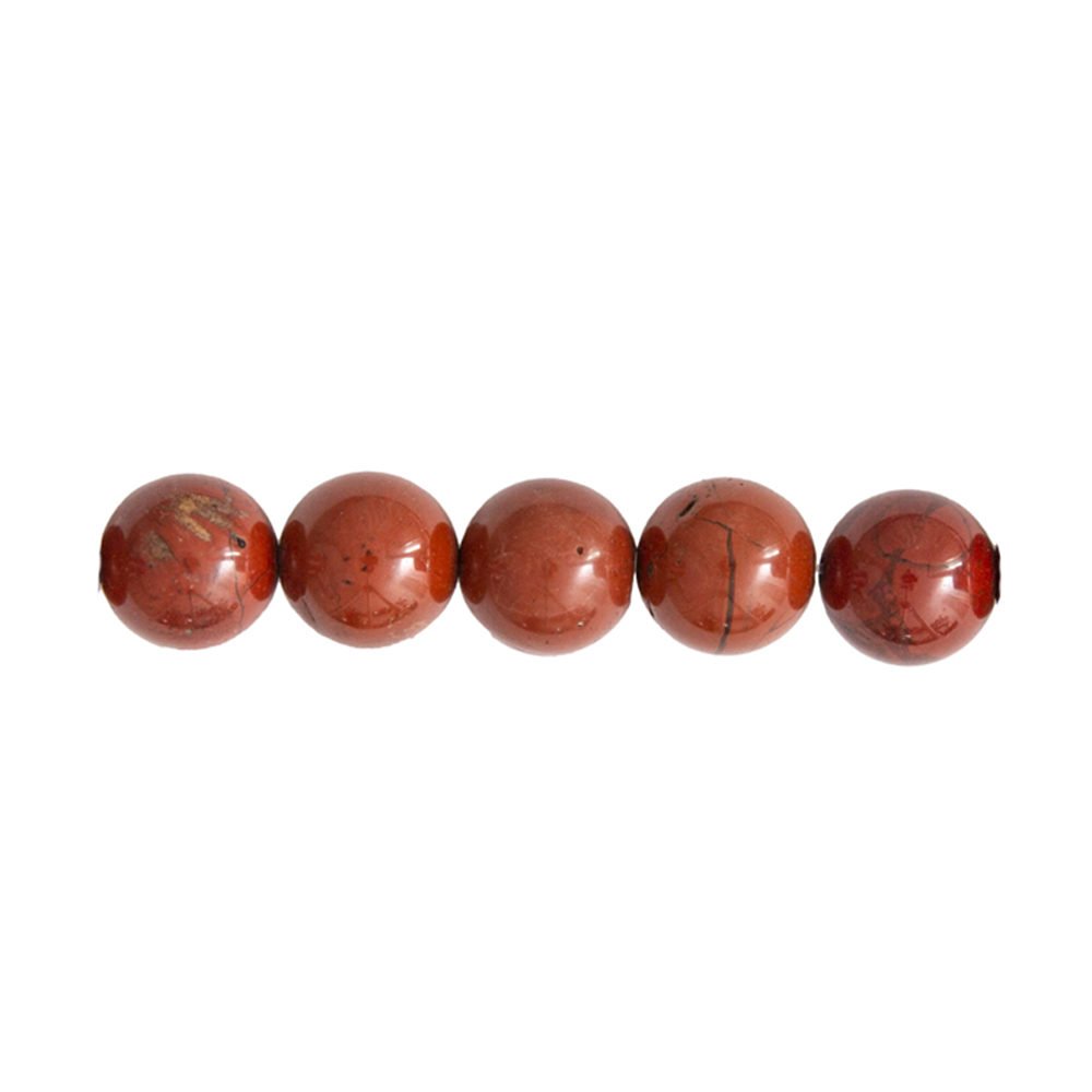 perle ronde jaspe rouge 10mm