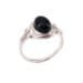 Bague argent 925 onyx noir ovale et 2 perles sertis - Canyon