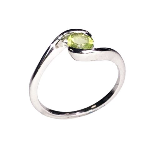bague péridot argent