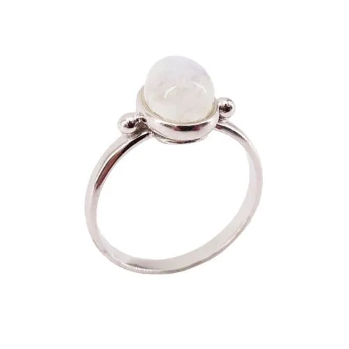 bague pierre de lune argent