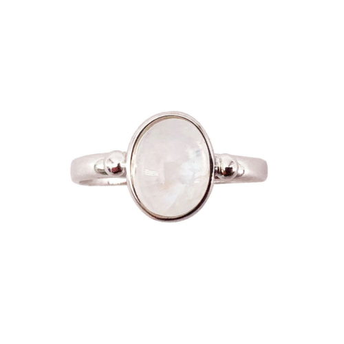 bague pierre de lune argent