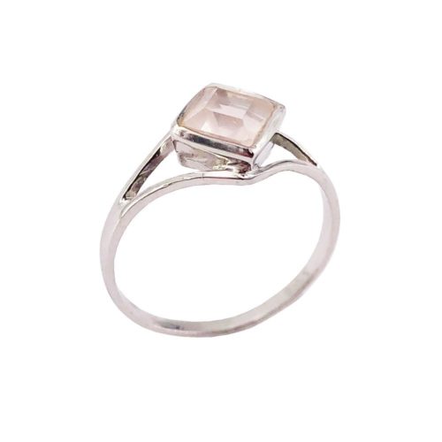 bague quartz rose argent