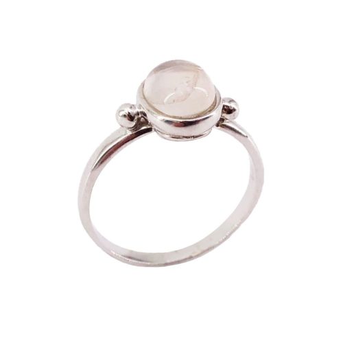 bague quartz rose argent