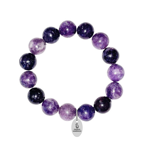 bracelet tourmaline rose pierres boules