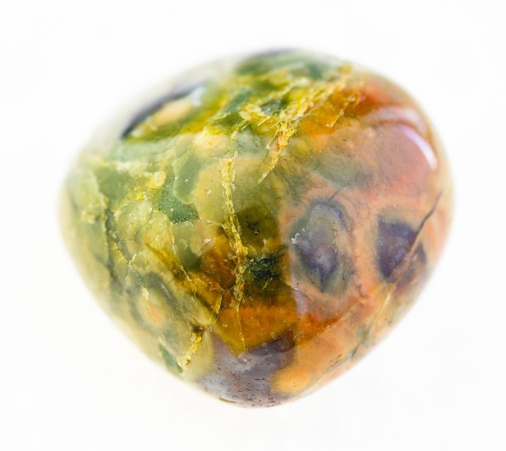 Roche rhyolite polie couleurs naturelles brun beige gris — vertus en lithothérapie : créativité, manifestation, abondance, force volcanique transformée