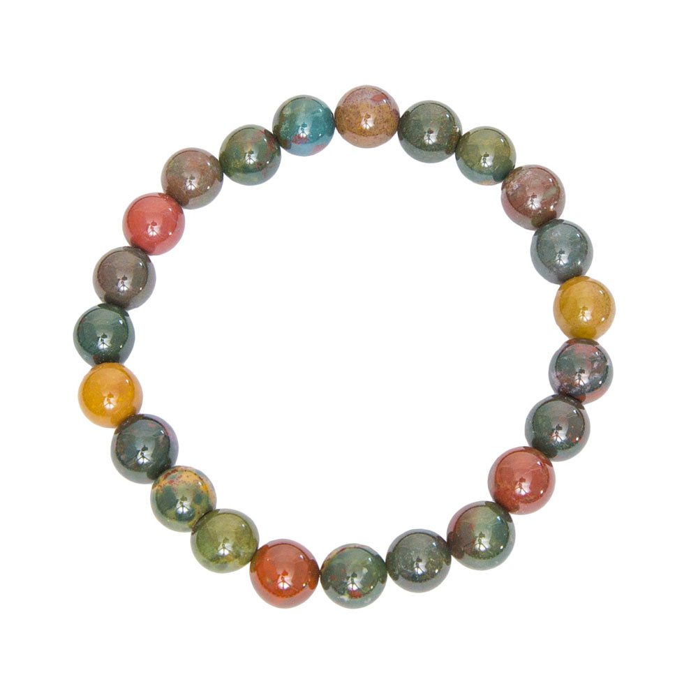 Pulsera Jaspe sanguíneo – Piedras bolas 8mm