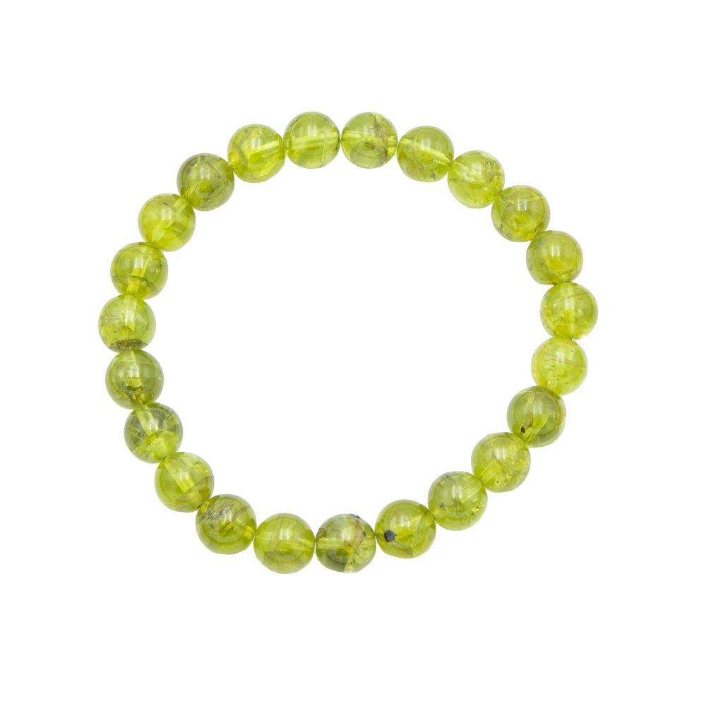 Pulsera Crisolita – Piedras bolas 8mm