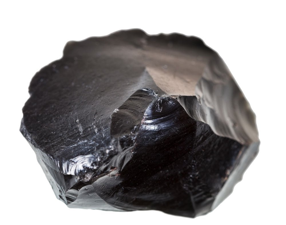Obsidienne œil céleste naturelle brute - reflets arc-en-ciel iridescents, origine volcanique