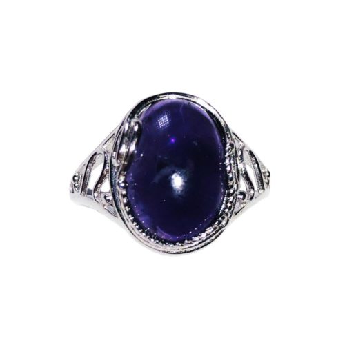 bague améthyste argent rhodié