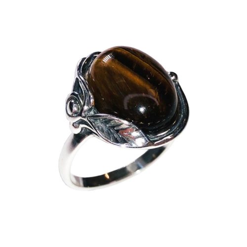 bague oeil de tigre argent rhodié