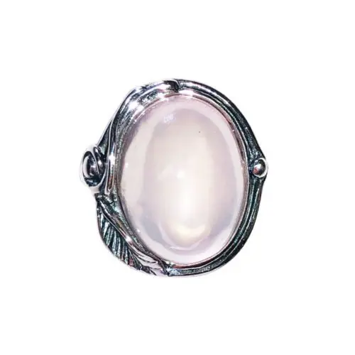 bague quartz rose argent rhodié