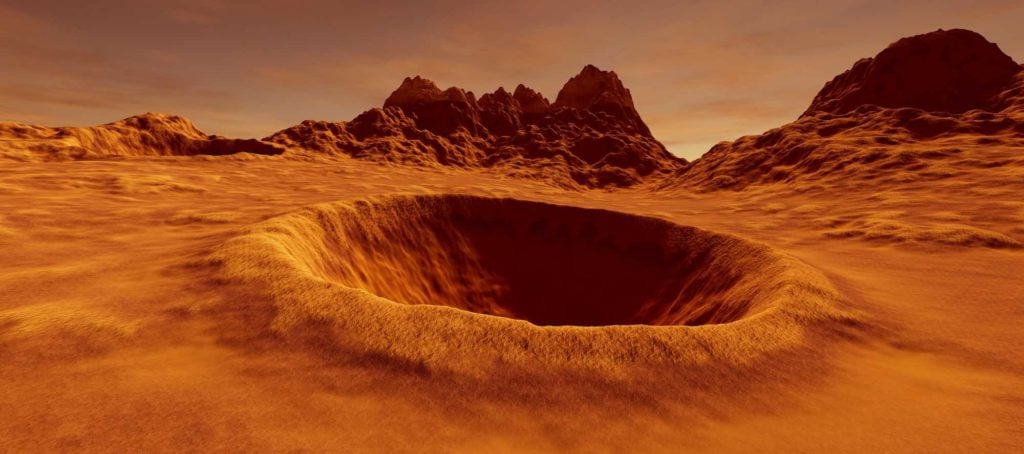 cratere sur Mars