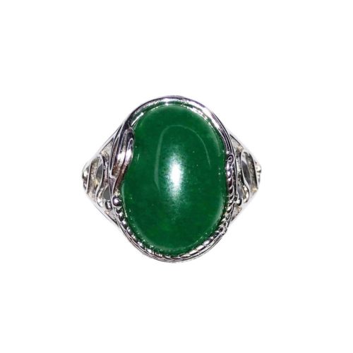 bague jade argent rhodie