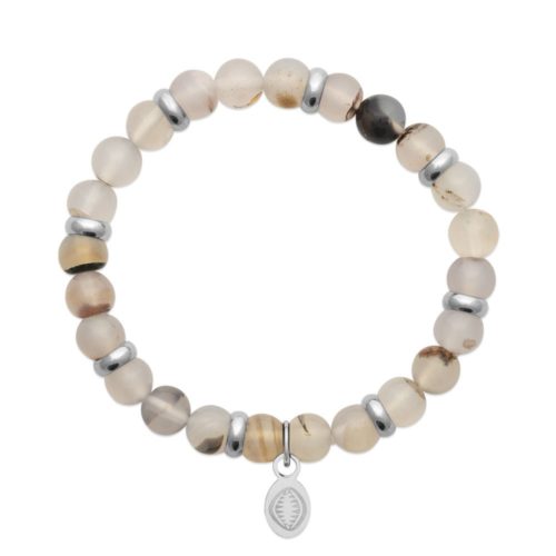 Pulsera ónix blanco y anillos