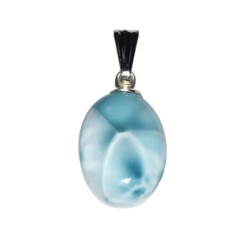 colgante larimar piedra plana
