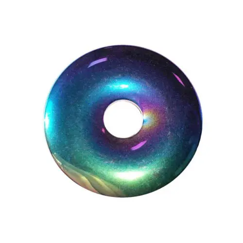 pi chinois donut hématite arc-en-ciel 30mm