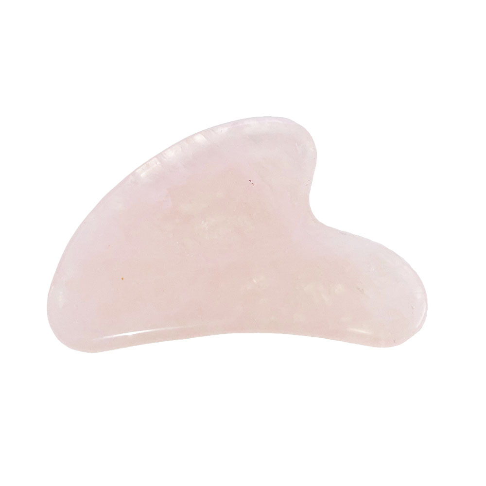 Gua sha de massage quartz rose