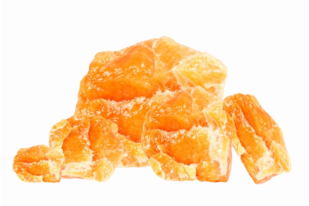 Calcite orange polie translucide — vertus de joie créative, dynamisme et chakra sacré en lithothérapie