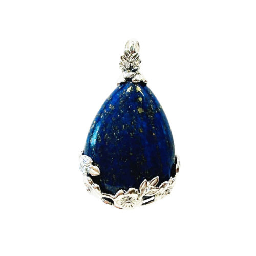 Pendentif Lapis-lazuli Goutte fleurie