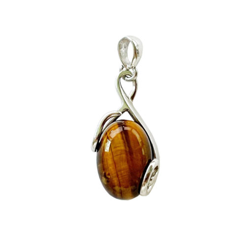 pendentif oeil de tigre oceane argent