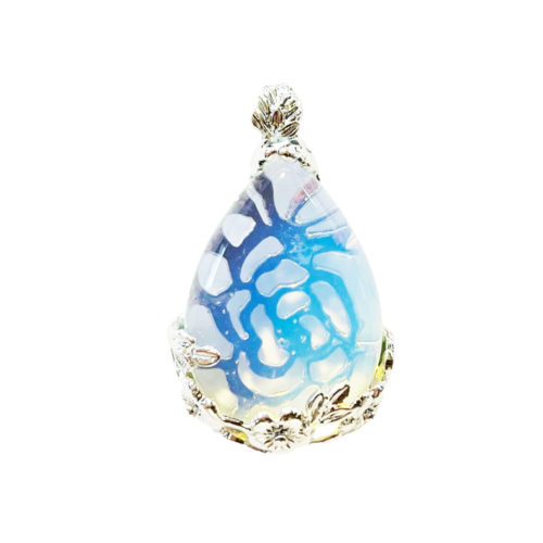 Pendentif Opale synthétique Goutte fleurie