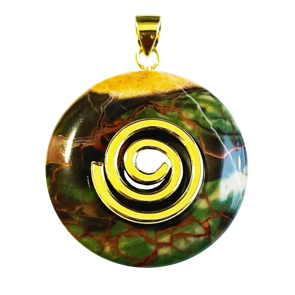 Pendentif Rhyolite de Fleur - PI chinois ou Donut