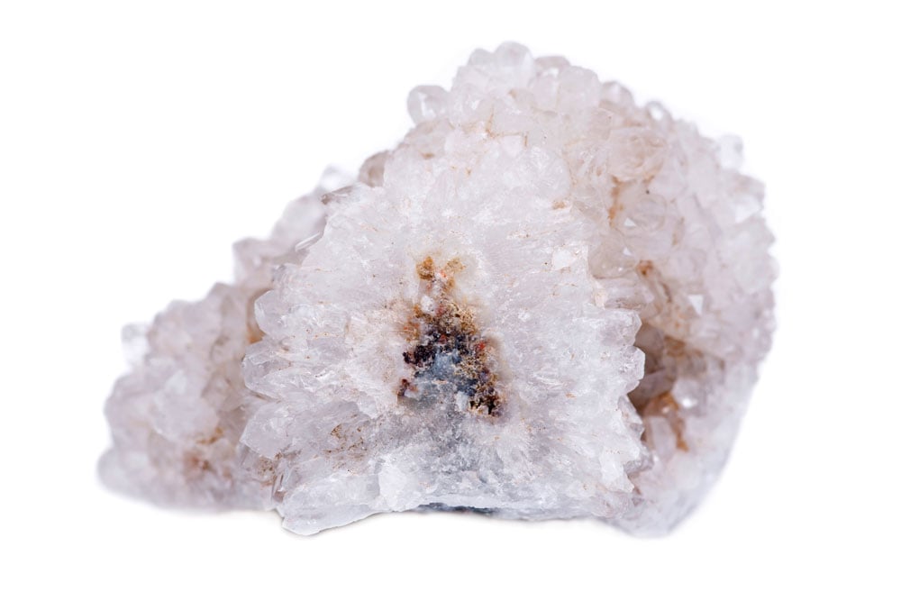 Quartz aurora brut naturel - origine Brésil Madagascar - irisations arc-en-ciel et composition SiO2