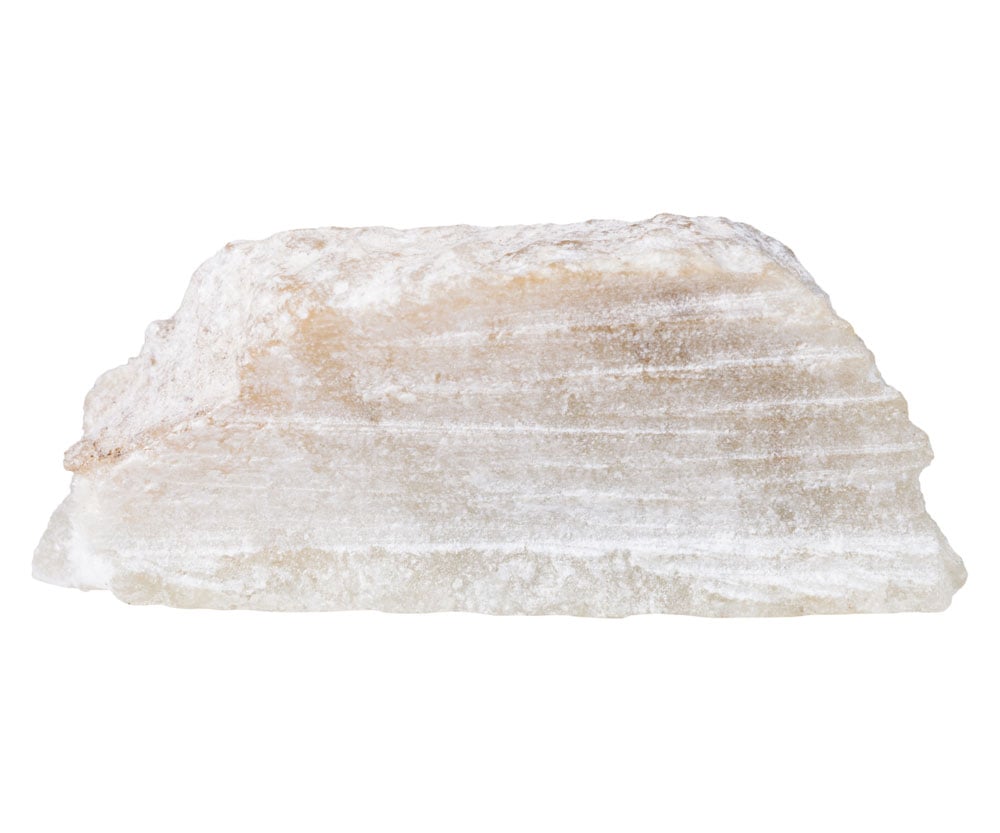 Talc brut vert pomme et blanc — origine géologique et composition du talc (phyllosilicate de magnésium)