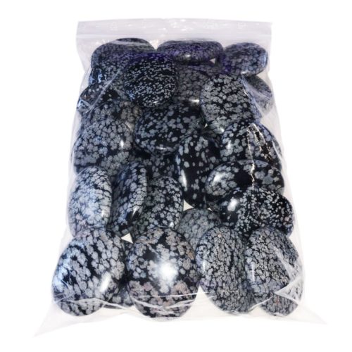 sachet pierres plates obsidienne neige