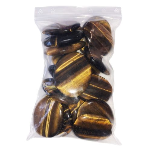 sachet pierres plates oeil de tigre