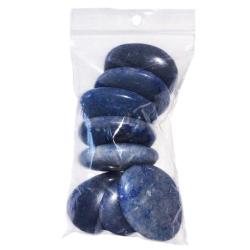 sachet pierres plates quartz bleu