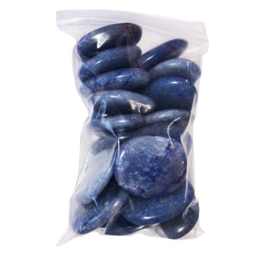 sachet pierres plates quartz bleu
