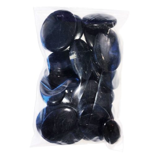 sachet pierres plates tourmaline noire