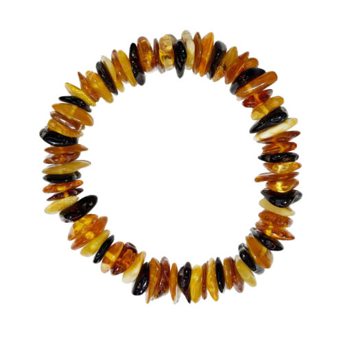 bracelet ambre multicolore 19cm
