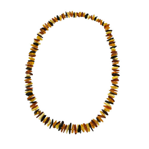 collier ambre multicolore baroque 60cm