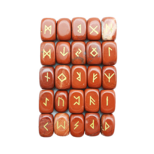 jeu de 25 runes jaspe rouge
