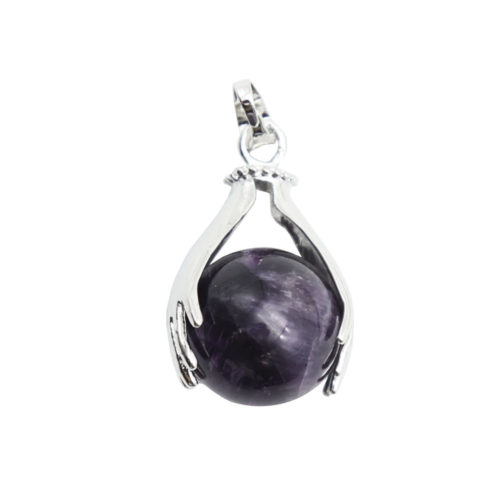 pendentif améthyste deux mains