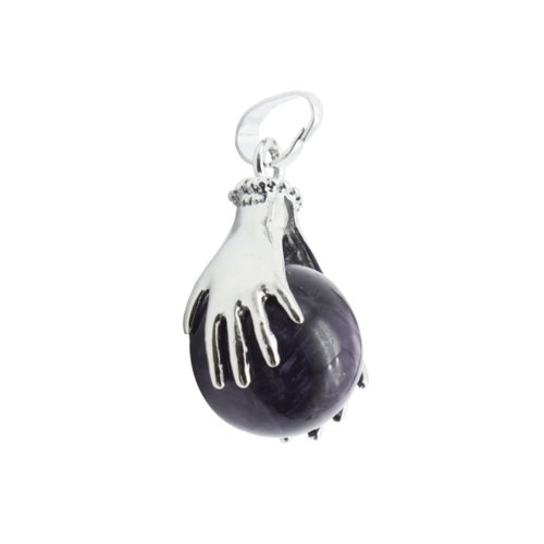pendentif améthyste deux mains