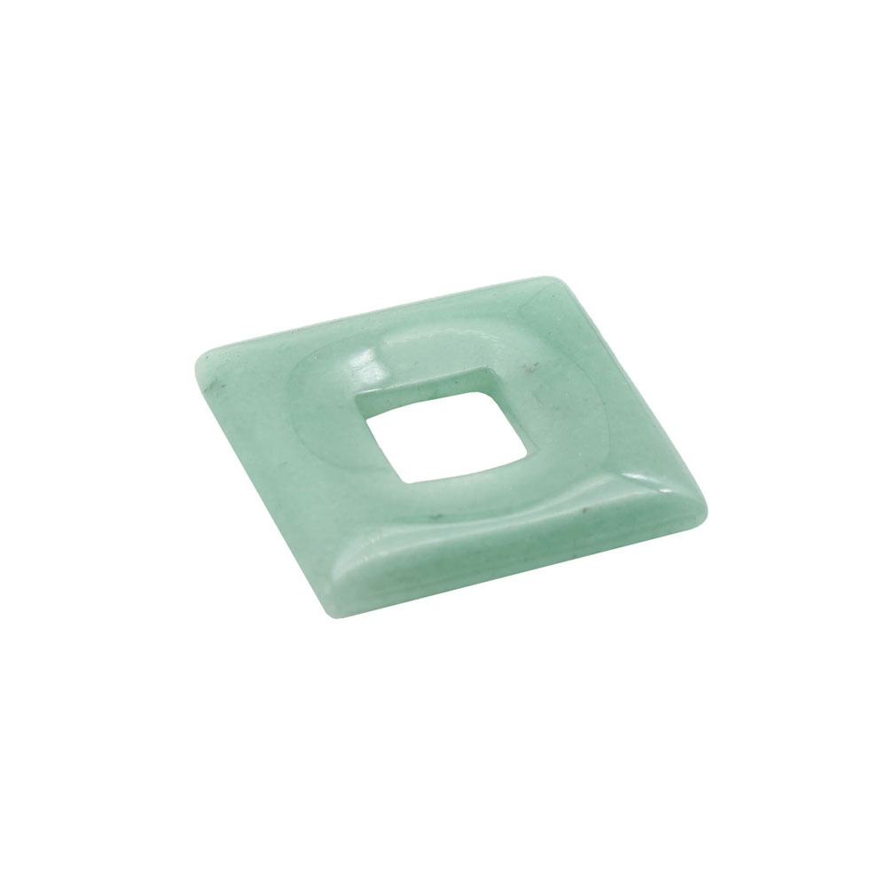 pendentif pi chinois ou donut aventurine verte petit carré