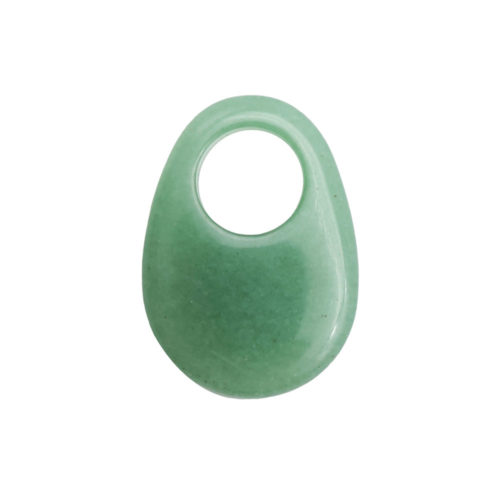 pendentif pi chinois ou donut aventurine verte oval