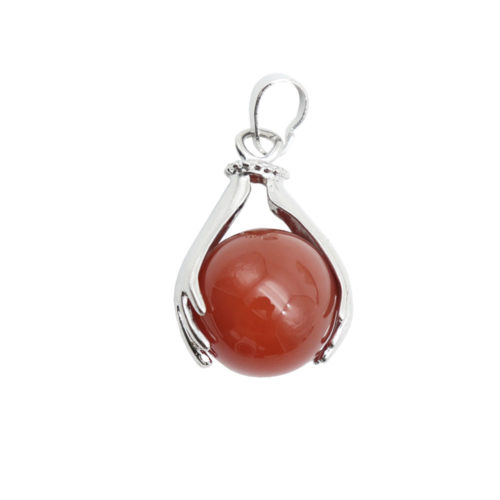 pendentif cornaline deux mains